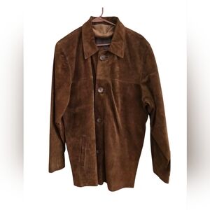 Men's Classic Brown Suede Shirt Jacket